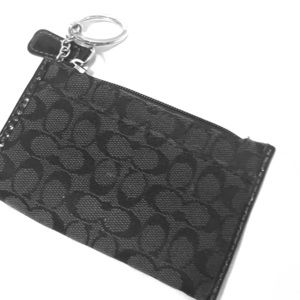 Black coach keychain wallet